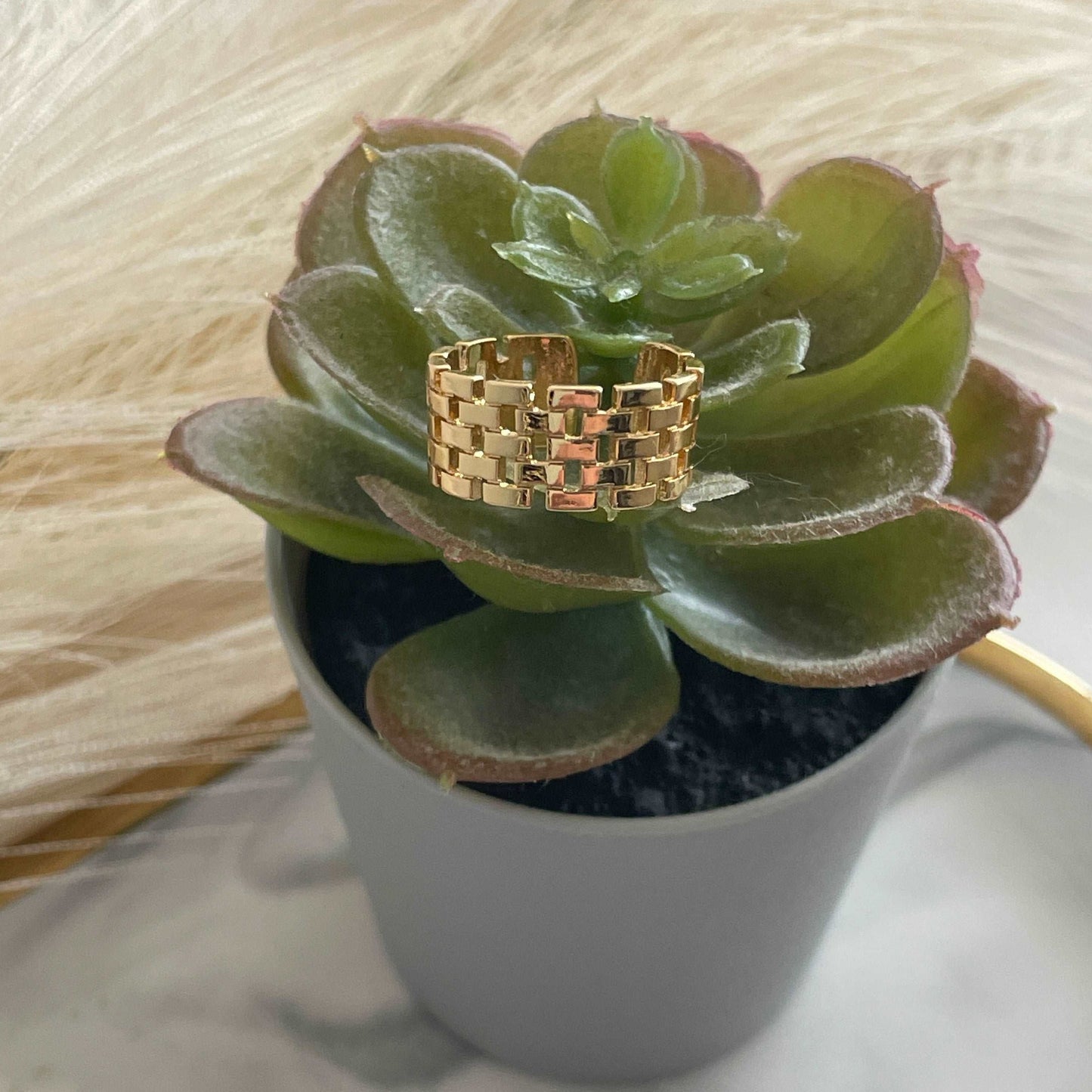 Mesh Panther Link Ring β¨