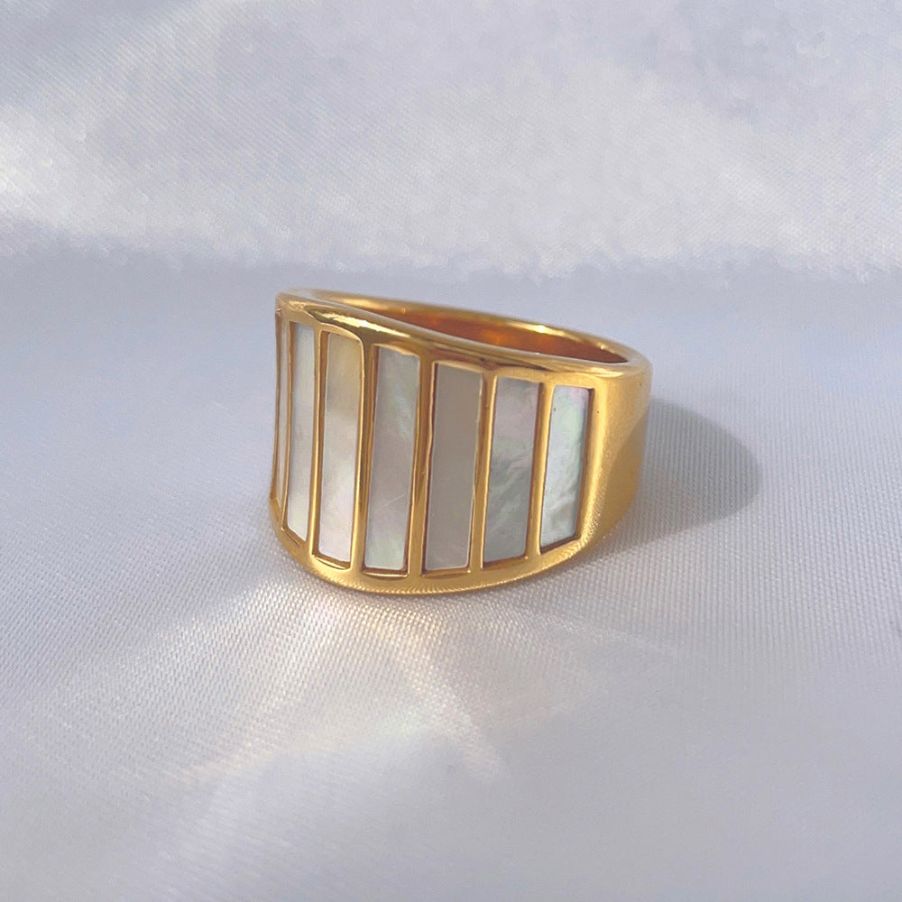 💍Anillo de concha de mar blanca 💍