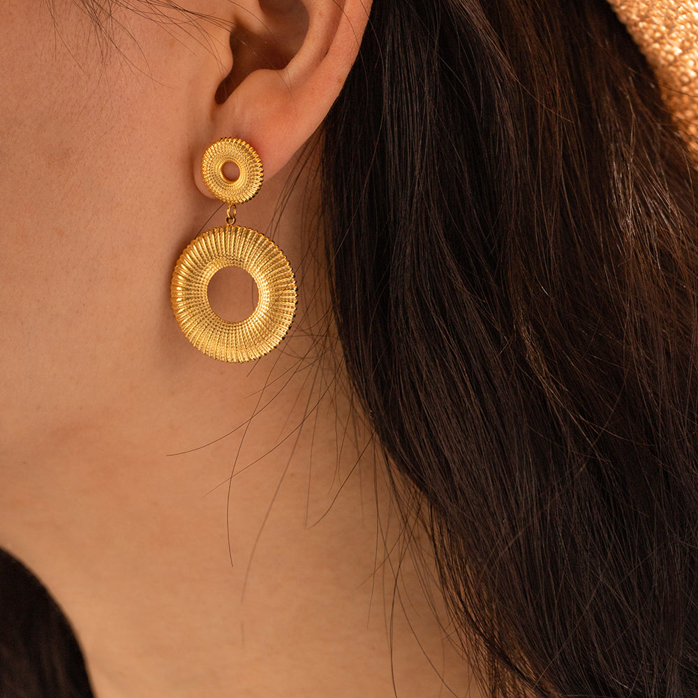 ⚡️ Pendientes colgantes circulares elegantes y gruesos ⚡️