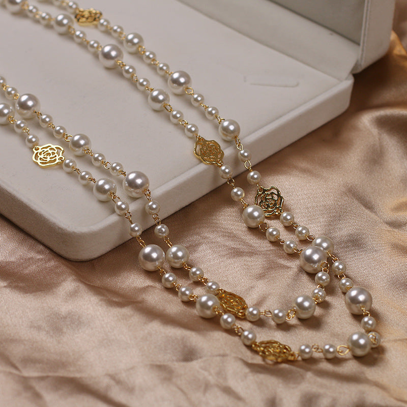 Vintage Pearl and Rose Necklace ๐ฟ