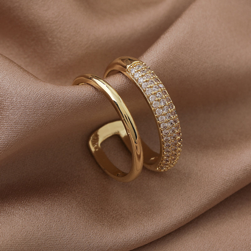 Sparkling Studded Open Gold Rings π