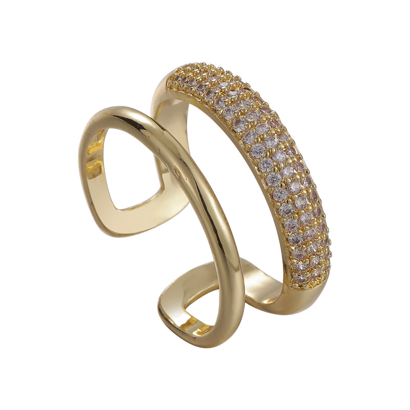 Sparkling Studded Open Gold Rings π