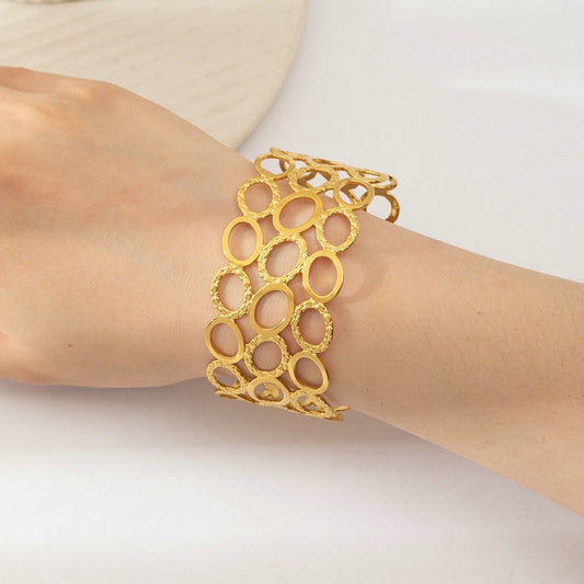 Gold Plated Openwork Cuff Bracelet  ⭐️