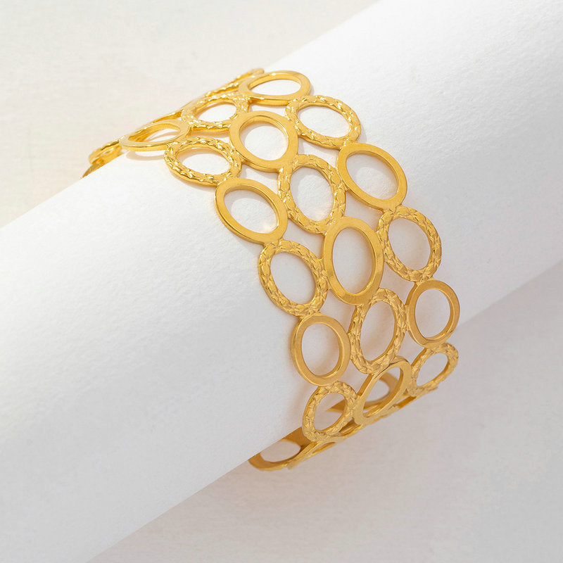 Gold Plated Openwork Cuff Bracelet ⭐️
