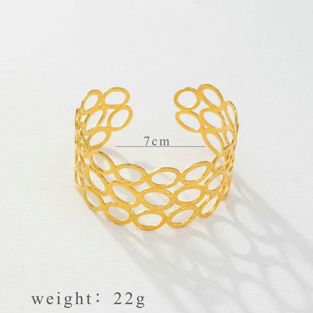 Gold Plated Openwork Cuff Bracelet ⭐️