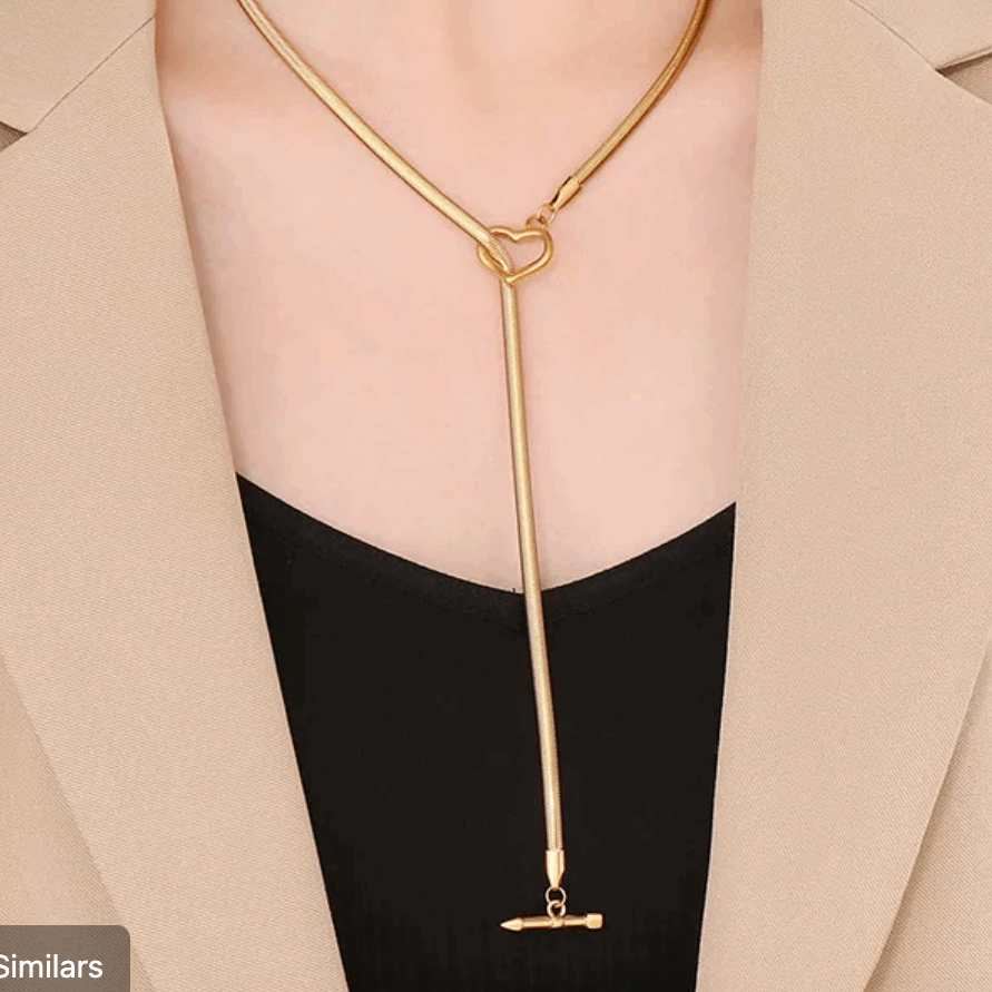 Heart-Shaped Lariat Necklace ⚡️