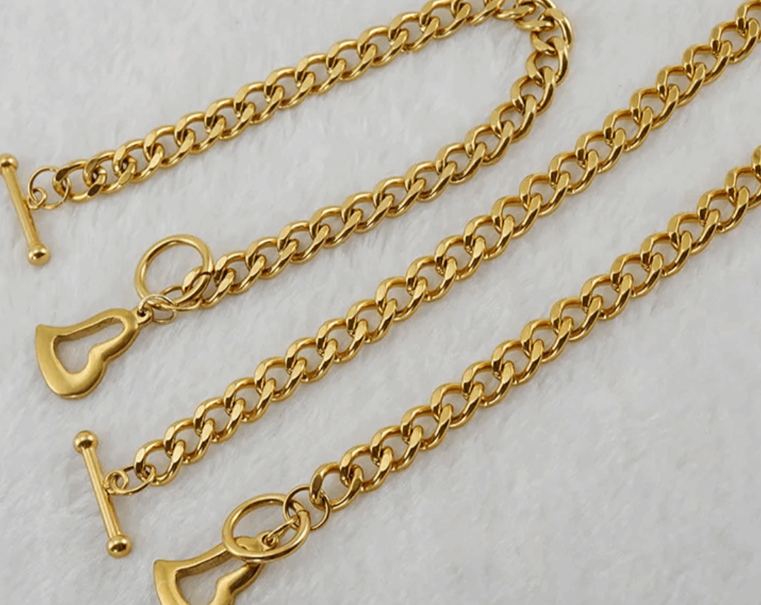 Heart Shape Necklace & Bracelet set