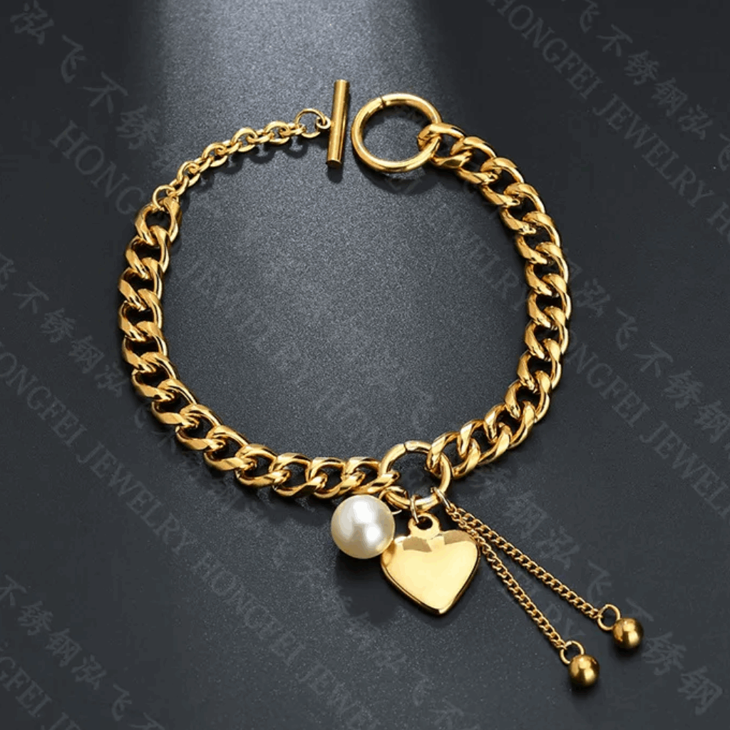 Heart & Pearl Bracelet โญ๏ธ