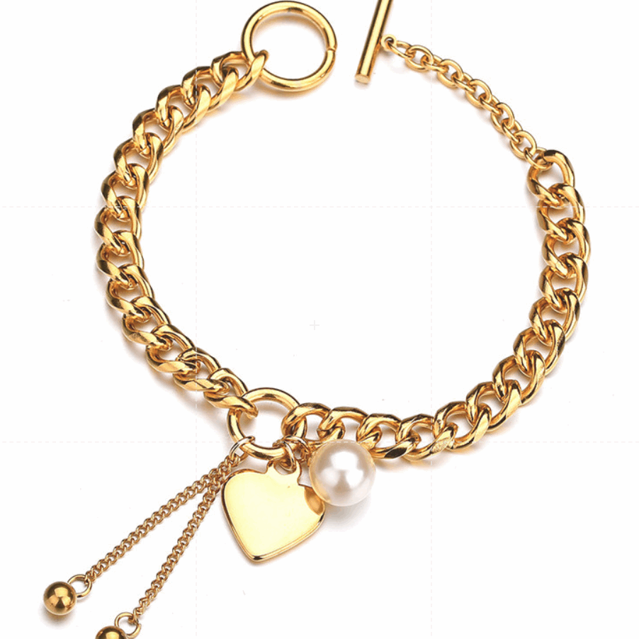 Heart & Pearl Bracelet โญ๏ธ