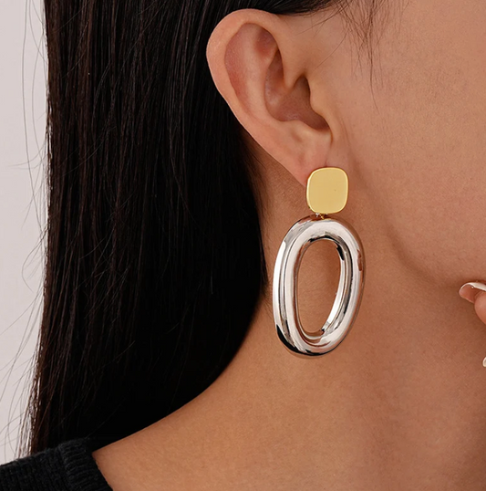 Gold and Silver Long Drop Earrings ⚜️