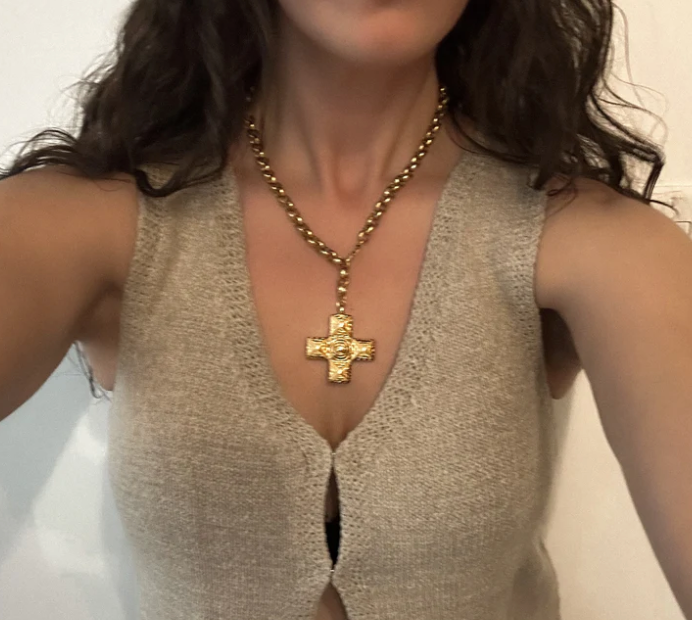 Oversize Cross Pendant Chain Necklace ❣️