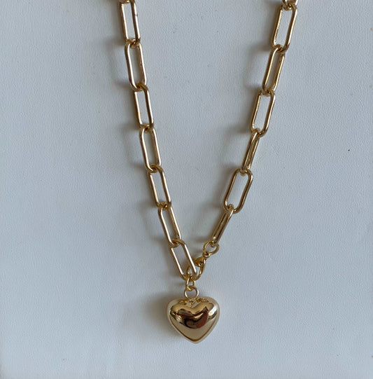 Chunky Heart Pendant Cable Chain ⚡️