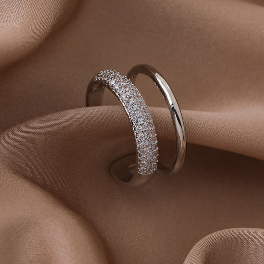 Sparkling Studded Open Gold Rings 💍