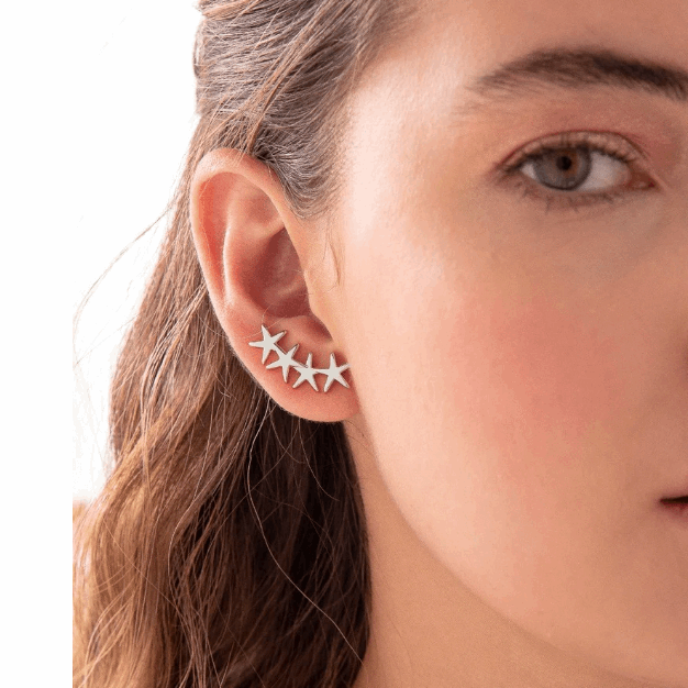 Sliver Multi-Star Shaped Earrings ✨