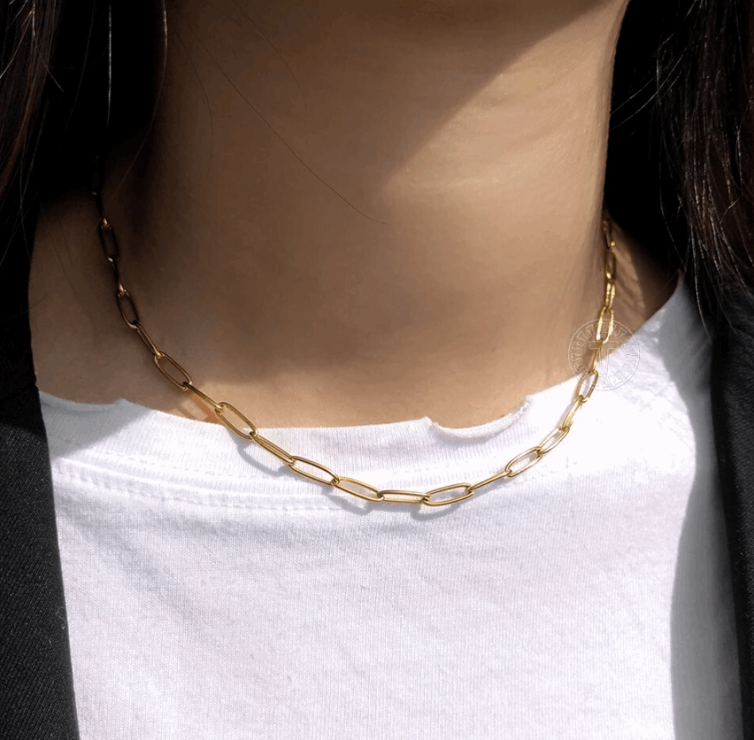 Paper Clip-shaped Necklace (Available in different lengths)