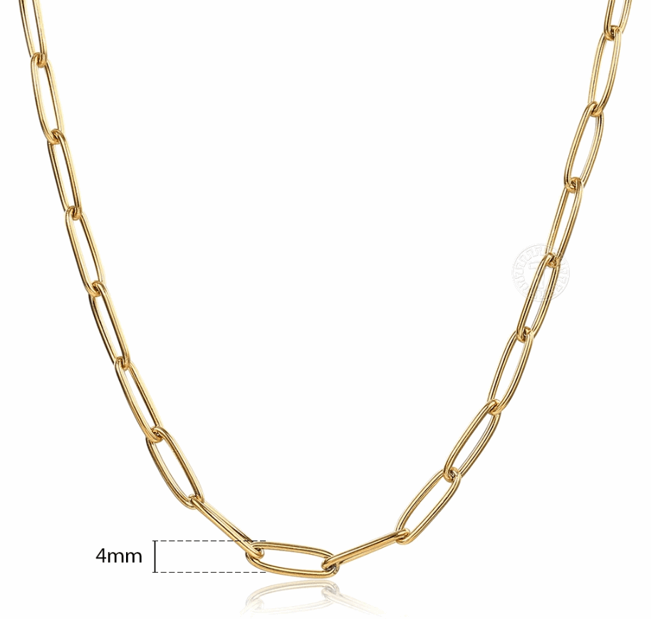 Paper Clip-shaped Necklace (Available in different lengths)