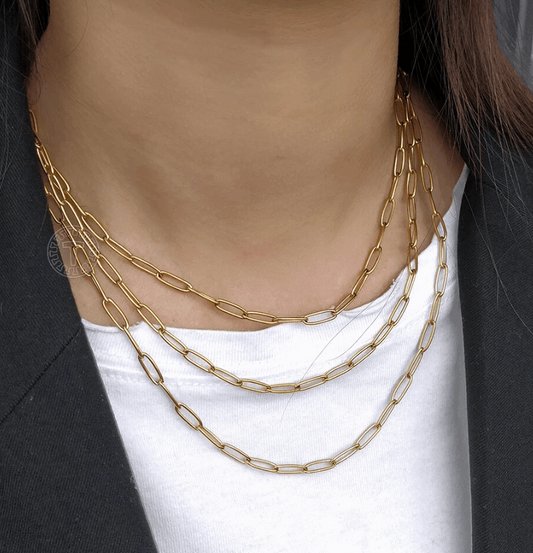 Paper Clip-shaped Necklace (Available in different lengths)
