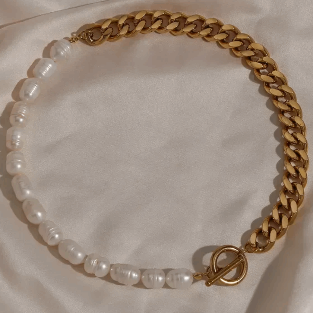 Freshwater Pearls & Gold Neclace